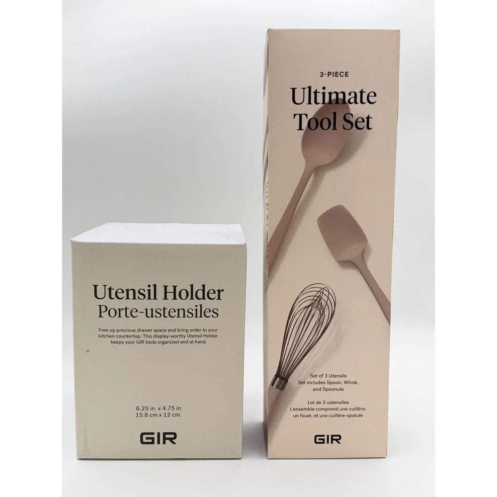 GIR Utensil Holder and 3-Piece‎ Ultimate Tool Set Tan Silicone NEW
